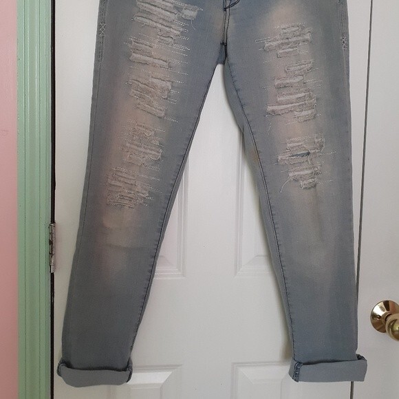 Freehold Distressed Stretchy Studded Back Pocket Jeans Size 7 - Picture 5 of 8